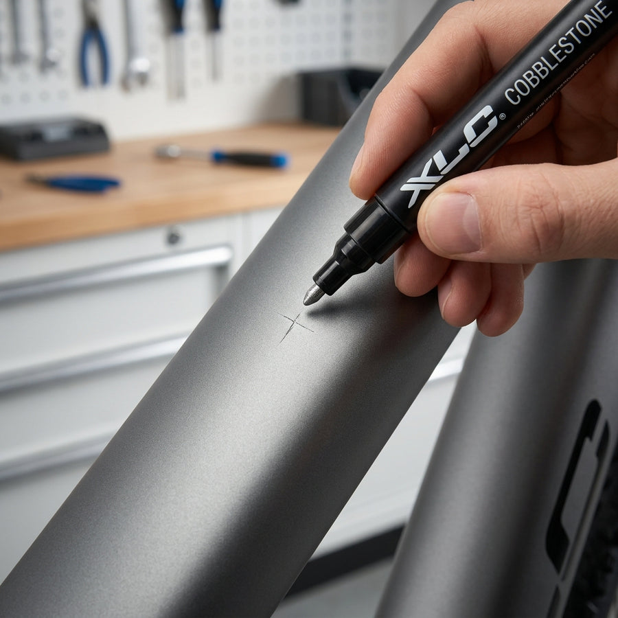 XLC Lackstift Cobblestone. Fahrrad Lackausbesserung für Rahmen. Repariere Kratzer präzise, schütze dein Bike vor Rost.
