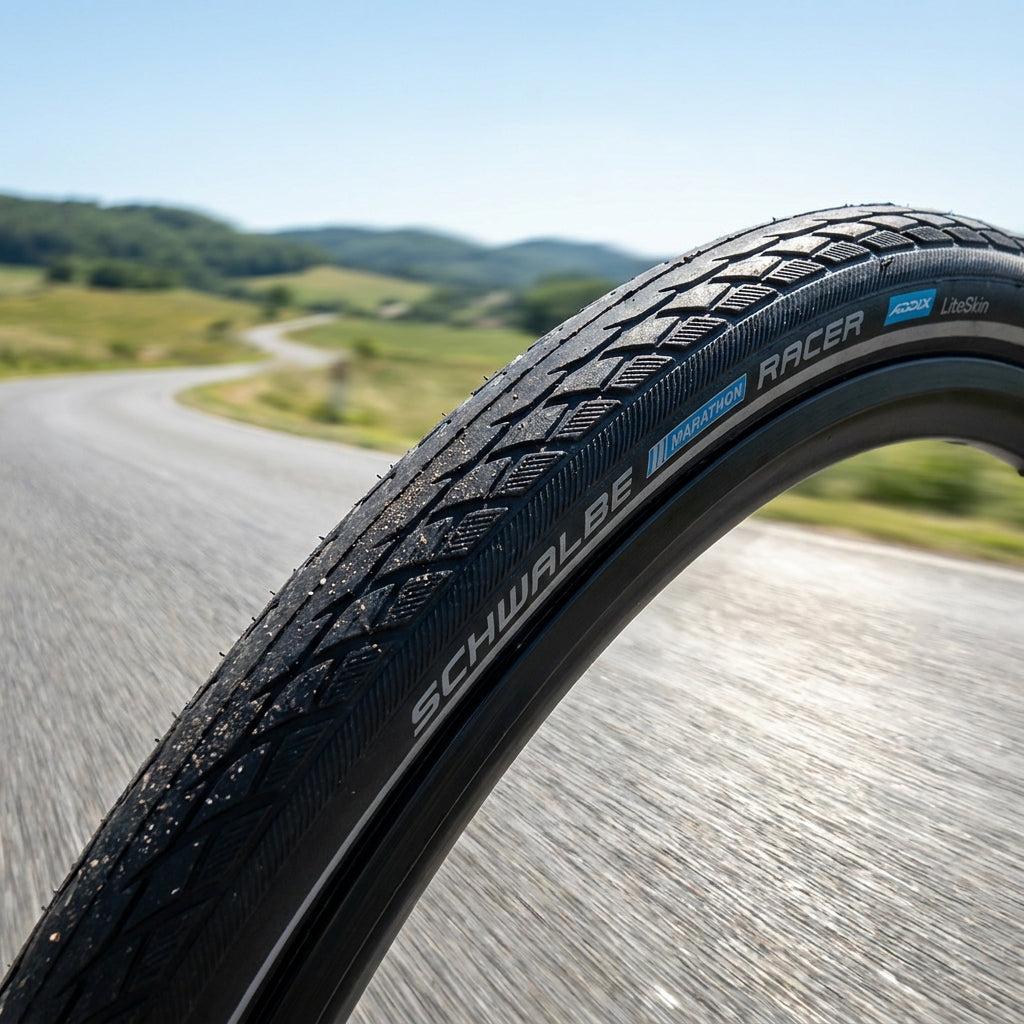 Schwalbe Marathon Racer Drahtreifen 35-622 - Ultraleichter Pannenschutz-Reifen 465g - Fahrradreifen