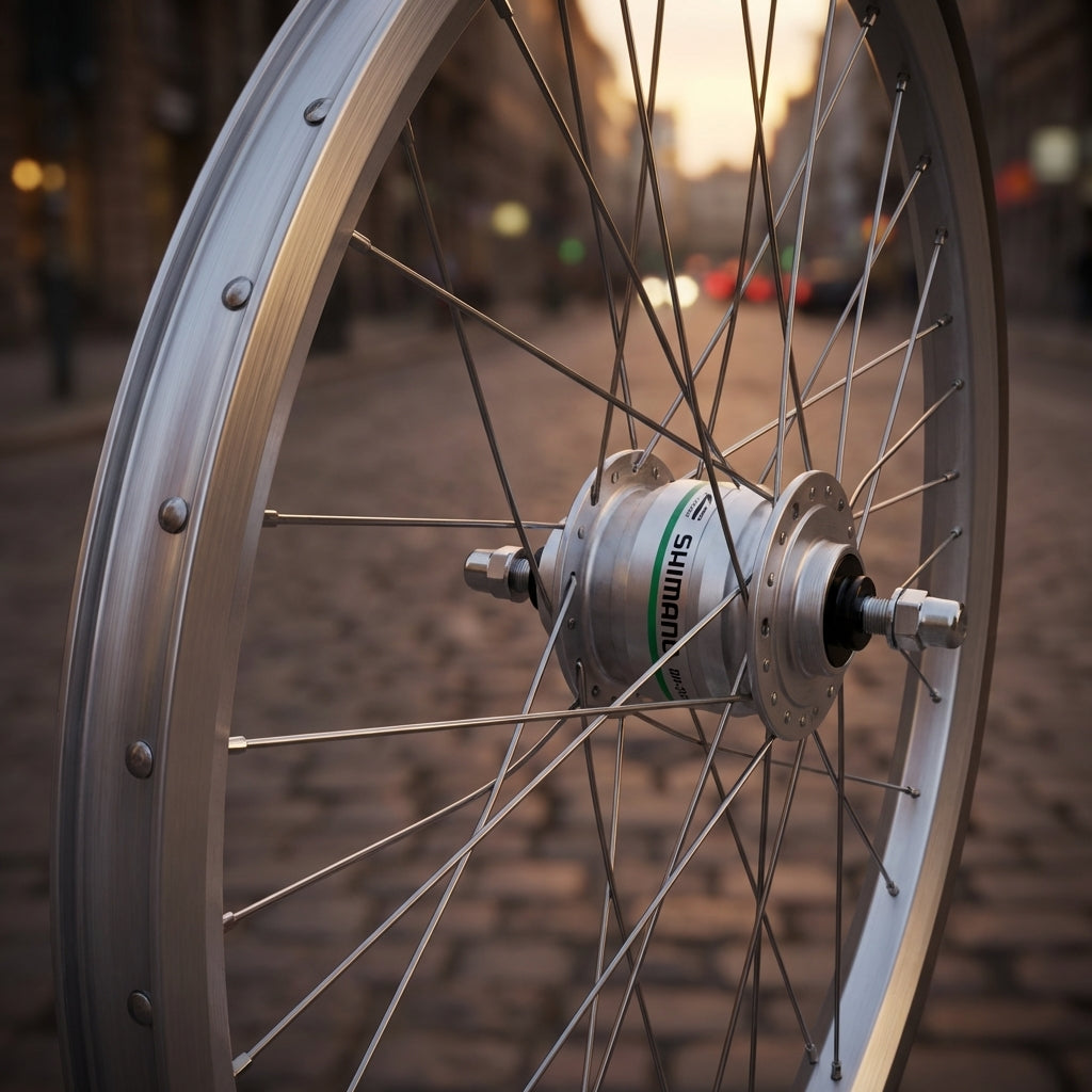 Roland Vorderrad 28 Zoll silber, SE ZAC 2000 Aluminiumfelge, Shimano DH-3N20 Nabendynamo.
