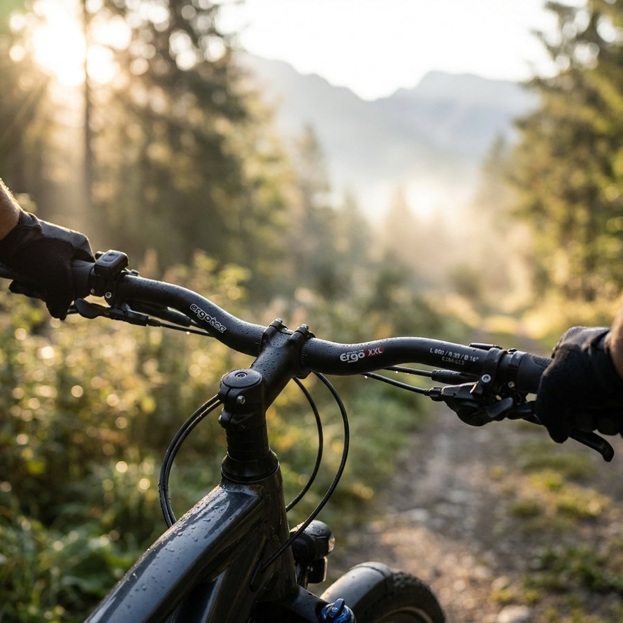 Ergotec Ergo XXL Lenkerbügel 25,4mm in Schwarz aus Aluminium für ergonomisches Trekking und Radtouren.