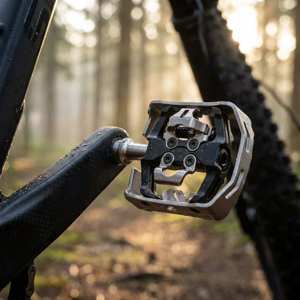 Xpedo Milo XCF13AC Klickpedal aus Aluminium in Schwarz Silber für Mountainbikes und Gravelbikes SPD kompatibel.