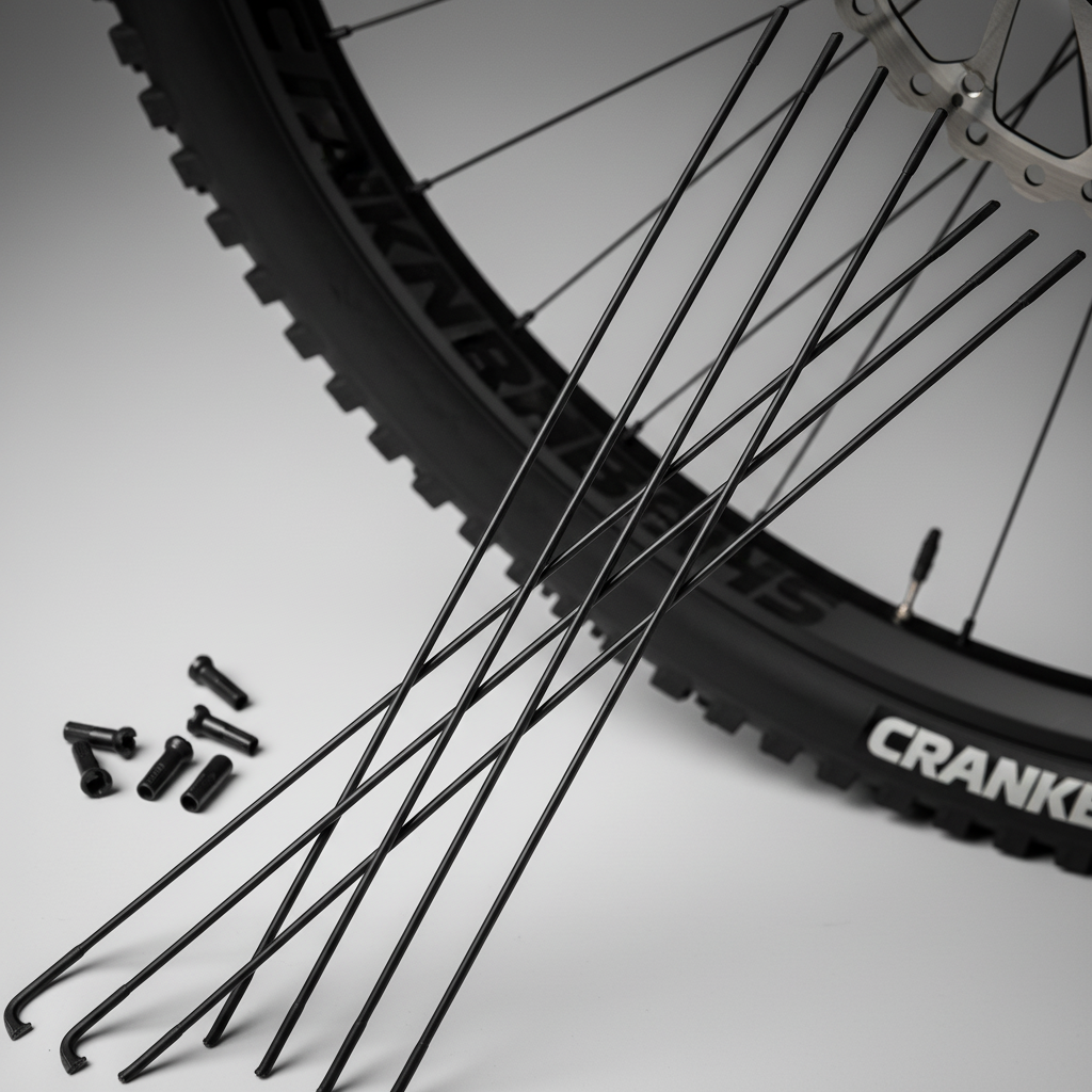 Crankbrothers Synthesis Speichen Kit VR 29Zoll XCT Carbon 11 I9 Hydra mit schwarzen Speichen und Nippeln.