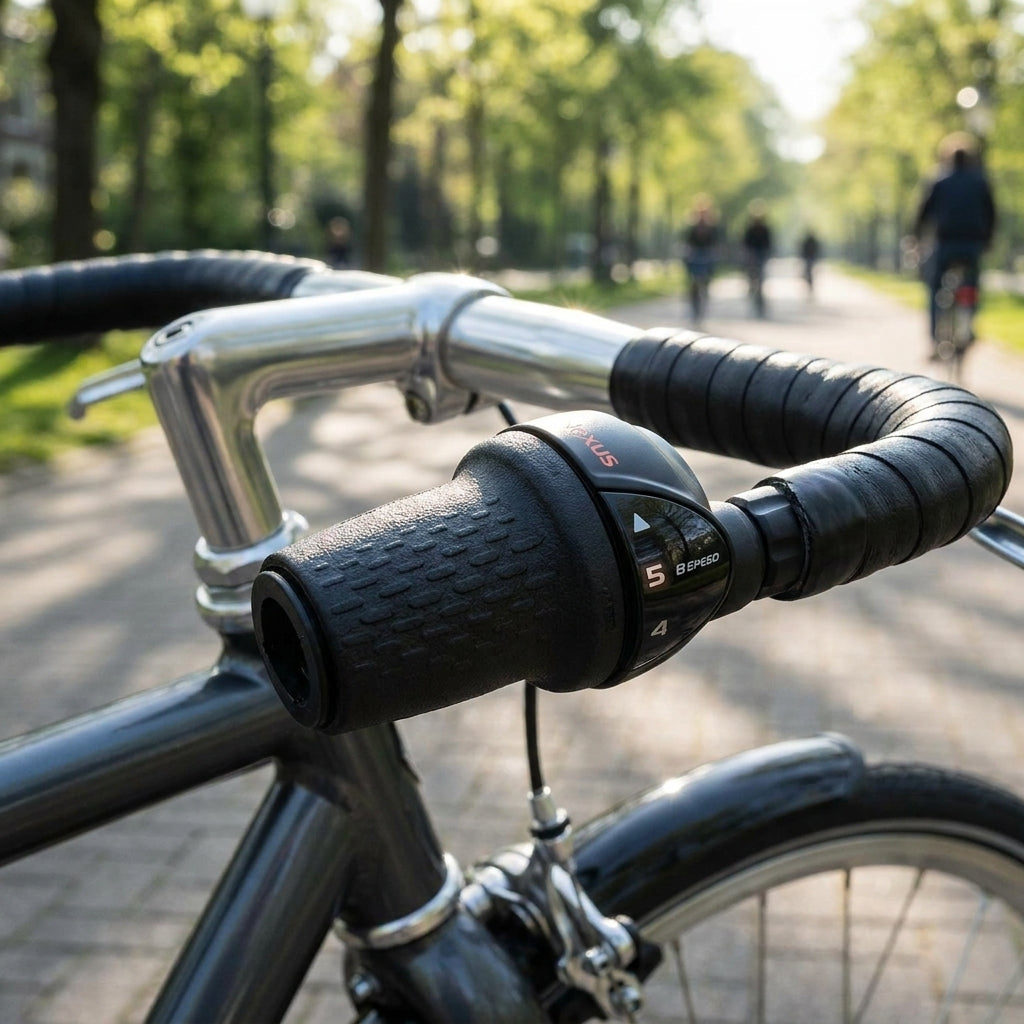SHIMANO NEXUS SL-C6001 8-fach Drehgriffschalter, schwarz. Robuste, ergonomische Fahrradschaltung für City- & Trekkingräder.
