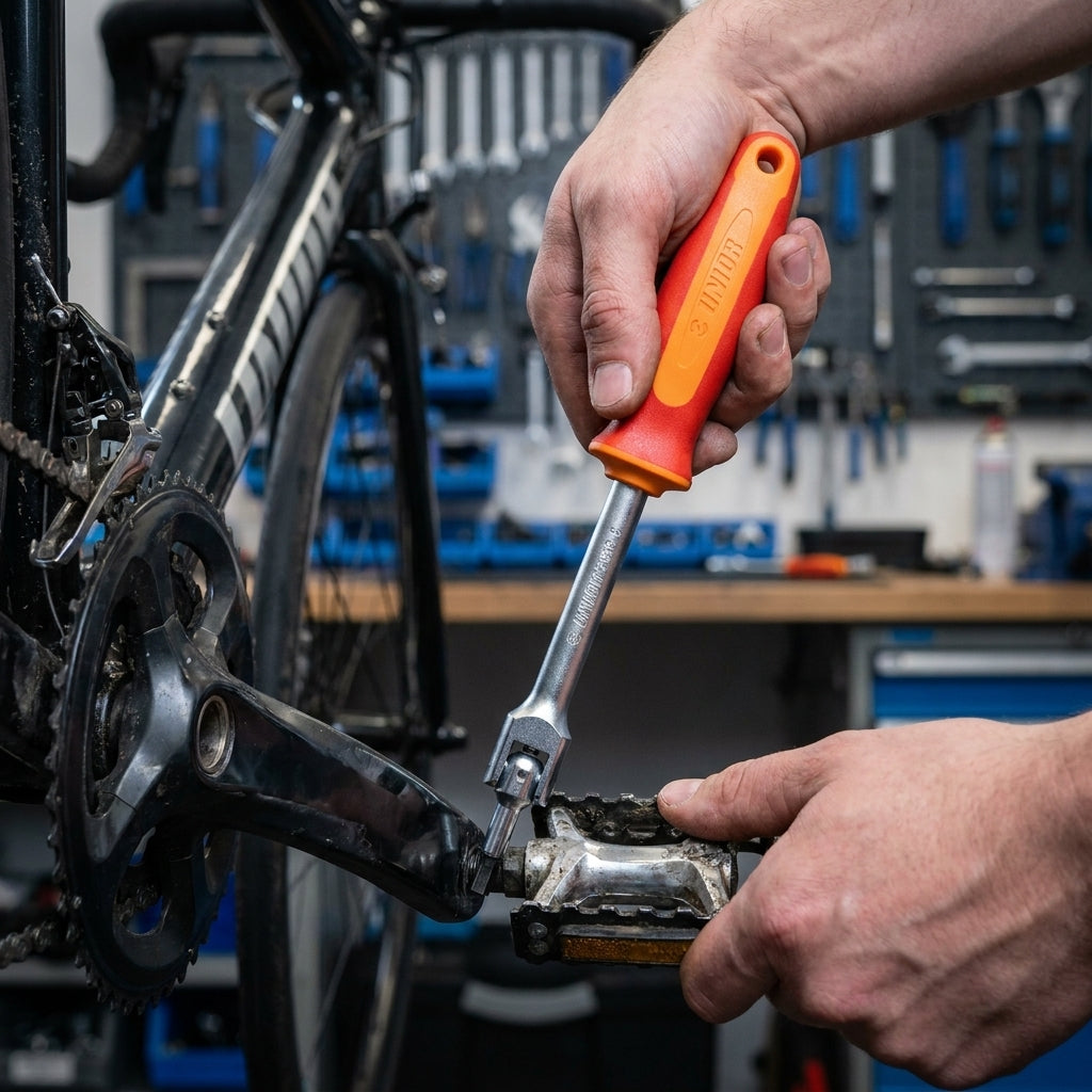 Unior Schnellpedalschlüssel rot 8mm 1613S/1BI. Ergonomischer Fahrradpedalschlüssel aus Chromvanadiumstahl für schnelle Montage.