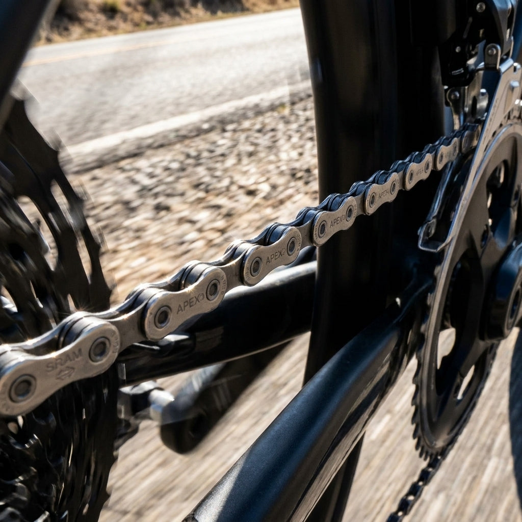 SRAM Kette Apex 120 12-fach mit Flattop Technologie. Leichte, haltbare Schaltkette für präzise Leistung am Fahrrad.