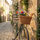 Basil Dublin Weidenkorb Fahrradkorb vorne und hinten - abnehmbar, Natur, mit Tragebügel und Hakenbefestigung, 48 x 31 x 27 Zentimeter