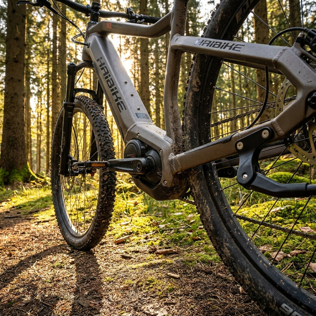 XLC Ständerplatte KS-X06 für Haibike E-Bikes (Flyon, HardSeven, Trekking). Robuste Kettenstrebenmontage für sicheren Stand. Inkl. Schrauben.