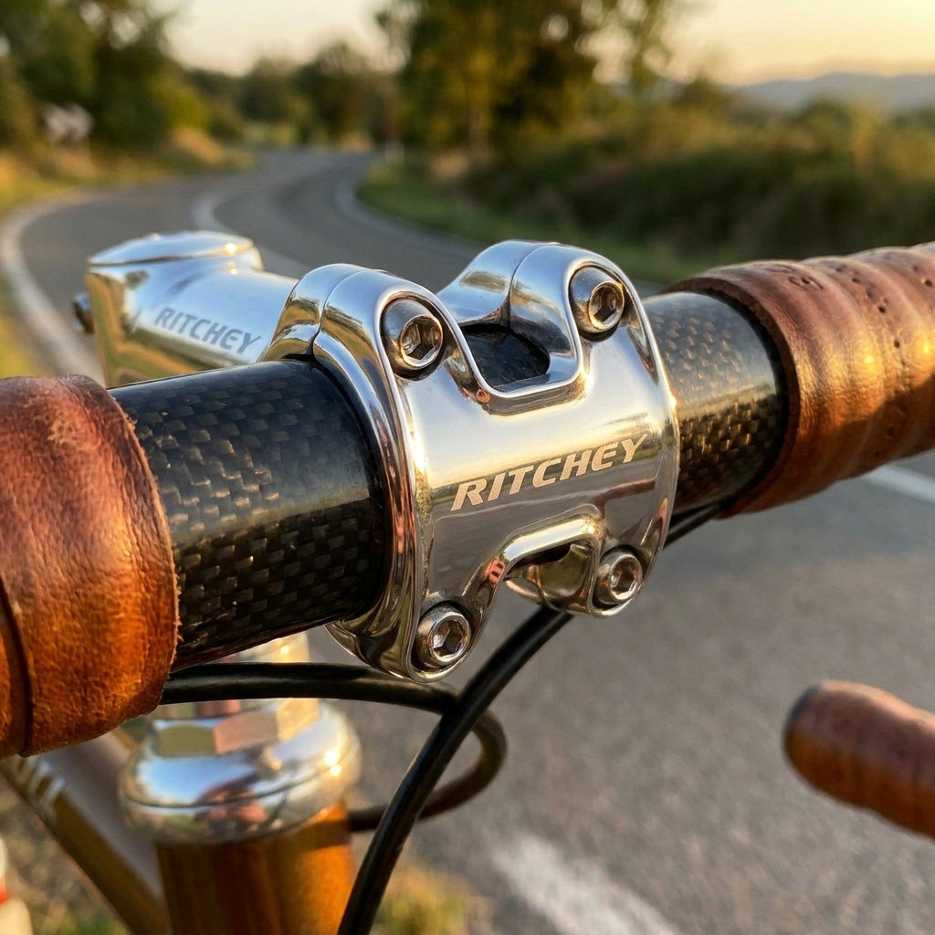 Ritchey Classic 4Axis Vorbaulenkerkappe 31,8mm, hochglanzpoliertes Silber. Elegantes Retro Fahrradteil aus Aluminium.