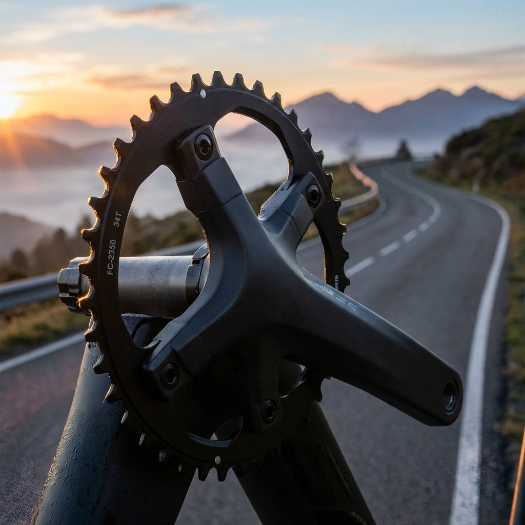 Shimano Kettenblatt FC-2350 34 Zähne Schwarz für präzise Schaltung am Rennrad und Fitnessbike.