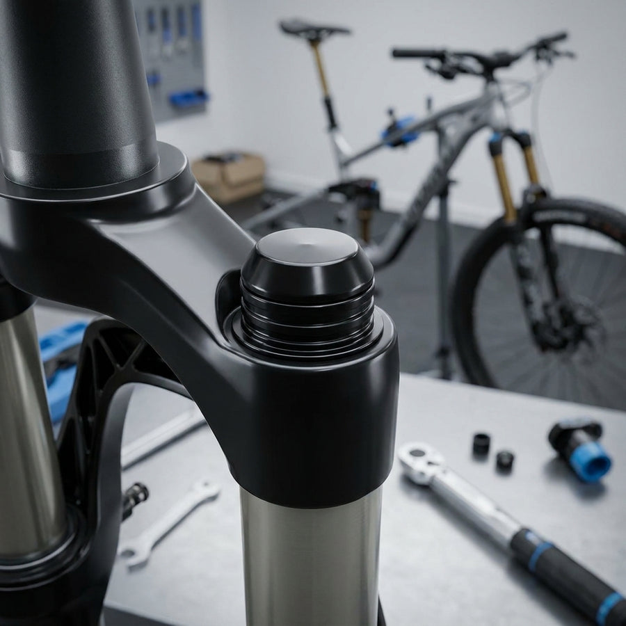 SR Suntour Luftkolbenkappe mit X-Seal Dichtung. Hochwertiges Ersatzteil für Federgabeln. Optimale Dichtigkeit und Funktion.