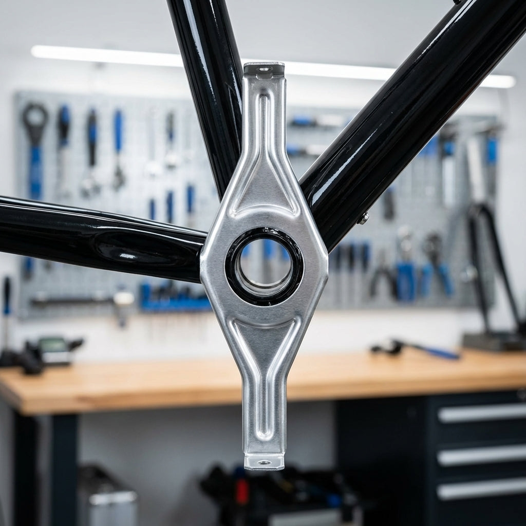 Hebie Kettenschutzhalter 964 aus Silber Aluminium für BSA Lager bis 48 Zähne Fahrrad Montage.