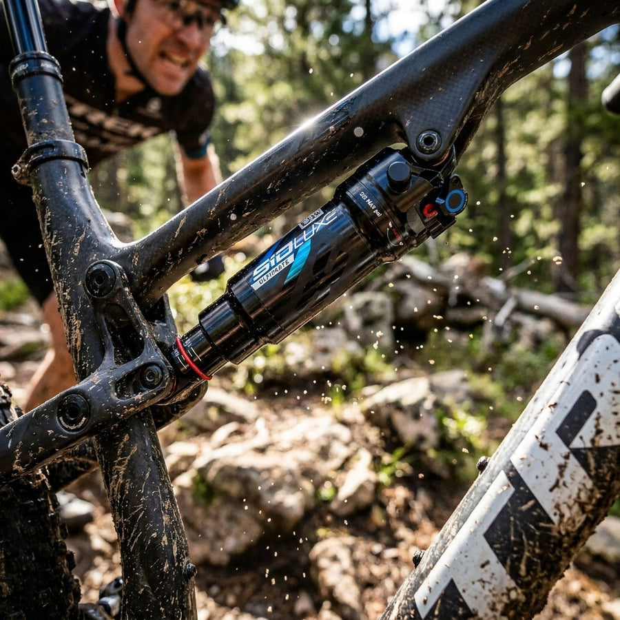 Rockshox SIDLuxe Ultimate Remote Dämpfer für MTB. Hochleistungs-Federung für Cross-Country und Trail. Präzise Einstellbarkeit, schwarz.