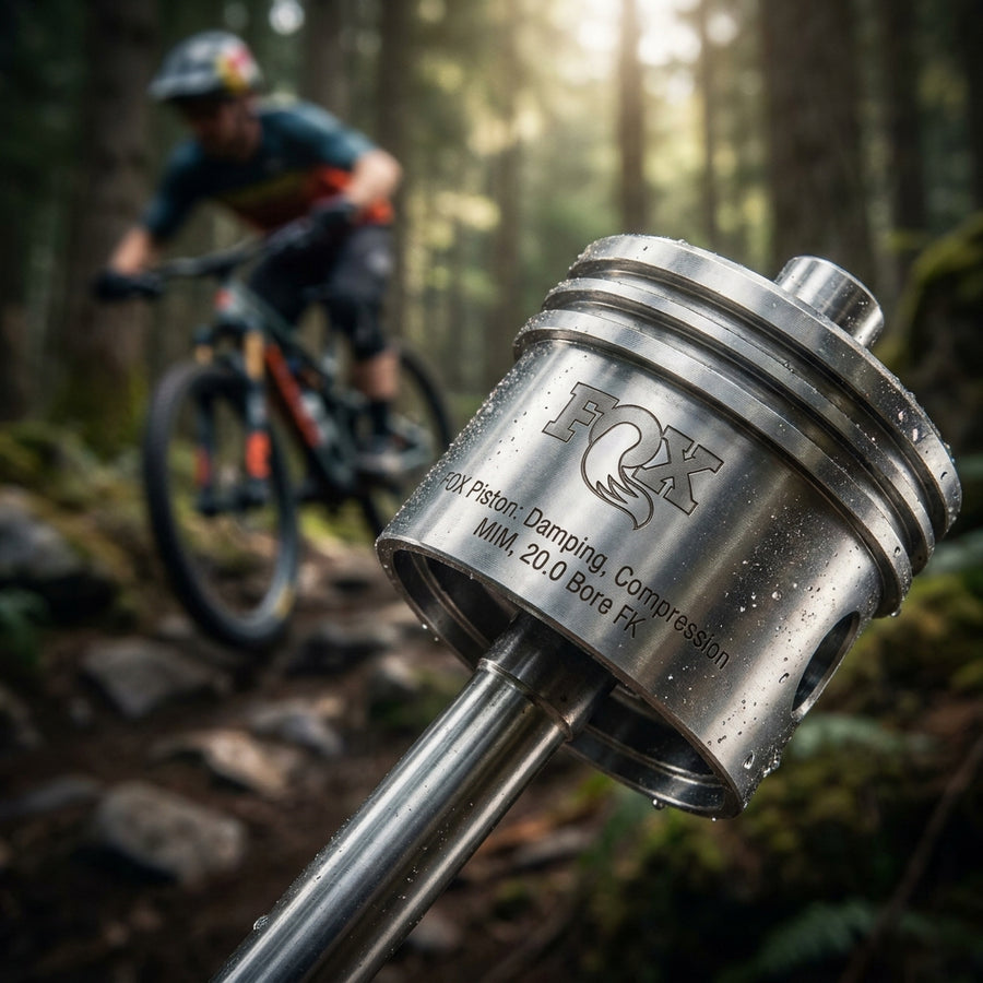 FOX Piston Dämpfungskomponente für Fahrradfederung. Präzise MIM-Fertigung für konstante Druckstufendämpfung im MTB.