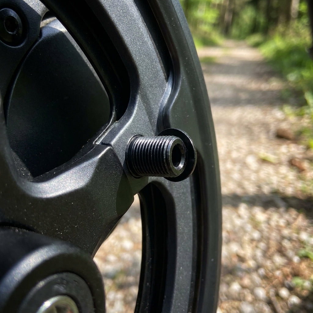 Yamaha Kettenblattschraube schwarz Stahl für Trekking/Cross Fahrräder. Robustes Ersatzteil für 2-fach Kurbel mit Kettenschutzring.