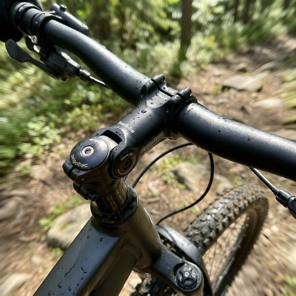 Humpert Ergotec Swell-RE Ahead-Vorbau schwarz, verstellbar (-20°/+40°) für MTB/E-MTB, 35mm Klemmung, leicht & stabil.