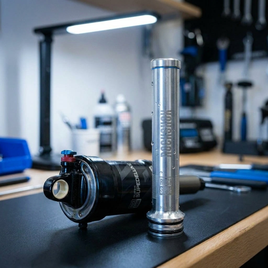 RockShox IFP Höhenwerkzeug für SuperDeluxe Federbeine. Präzises Werkzeug zur Dämpferwartung. Bike Reparatur.
