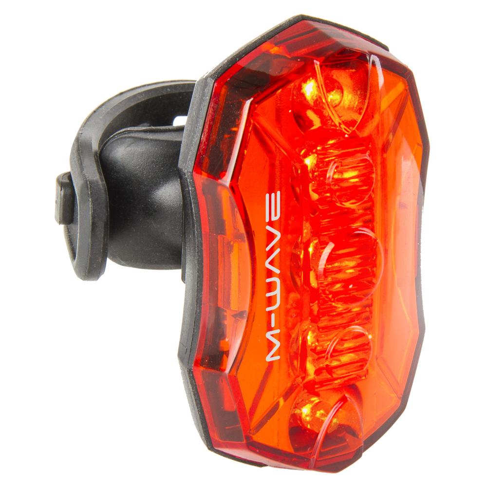 M-WAVE Helios 5.3  Batterie-Blinklicht mit 5 roten LEDs und 3 Leuchtmodi