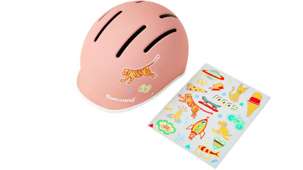Thousand JR Kinderfahrradhelm Power Pink XS 49-53 cm - ABS-Hartschale mit EPS-Innenschale, verstellbares Einstellsystem, 6 Belüftungsöffnungen