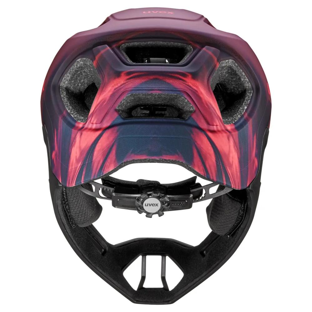 UVEX react jr. Fullface Kinder MTB Fahrradhelm cranberry matt 52-56 Zentimeter Inmould Konstruktion abnehmbarer Kinnbügel Monomatic Verschluss Trail Downhill Helm