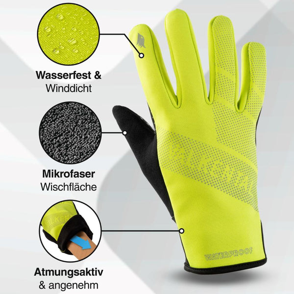 Valkental Handschuhe GloRider V2 Flex - Wasserfester Übergangshandschuh mit Grip XS gelb