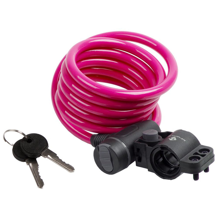  Messingschlager Spiralkabelschloss CLIP-ON-Halter L 180 cm D 10 mm rosa