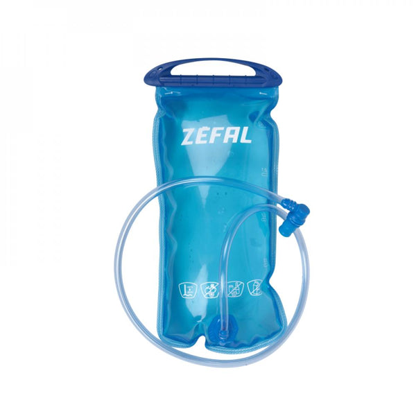 Zéfal Trinkblase 2L, neue Version, BPA-frei, 100&#8239;cm Schlauch, große Öffnung, PEVA-Material, passend für MTB-Rucksäcke, auslaufsicher, blau