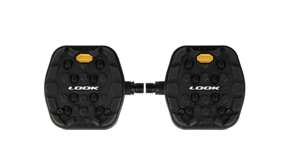 Look Trail Grip black Plattformpedale rutschfestes Profil, optimaler Halt bei Nässe, Vibram-Gummieinsatz, langlebig, MTB/Trail geeignet, schwarz