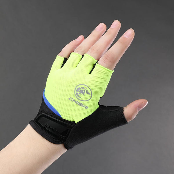 CHIBA Youth - Radhandschuhe XS/S neongelb, atmungsaktiv mit Polsterung