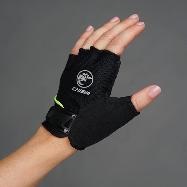 CHIBA Youth - Radhandschuhe kurzfinger schwarz S, atmungsaktiv & gepolstert, 55 g