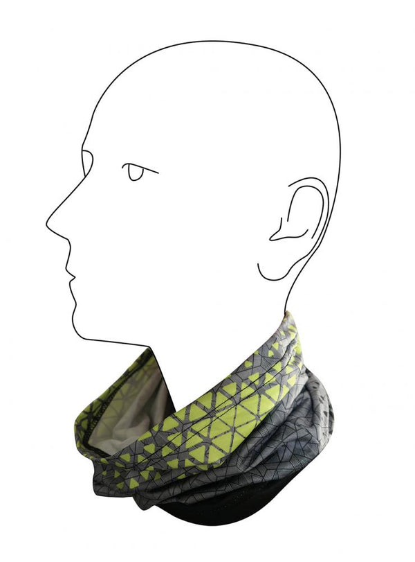 CHIBA Multifunktionstuch Winter - Thermostretch, EG, dunkelgrau/neongelb