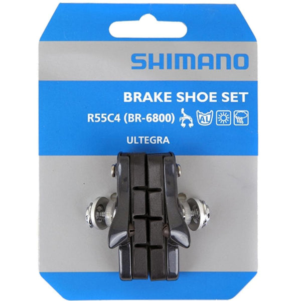 Shimano Bremsschuhe R55C4 BR-6800 Seitenzug L55mm symm für Alufelgen Cartridge schwarz