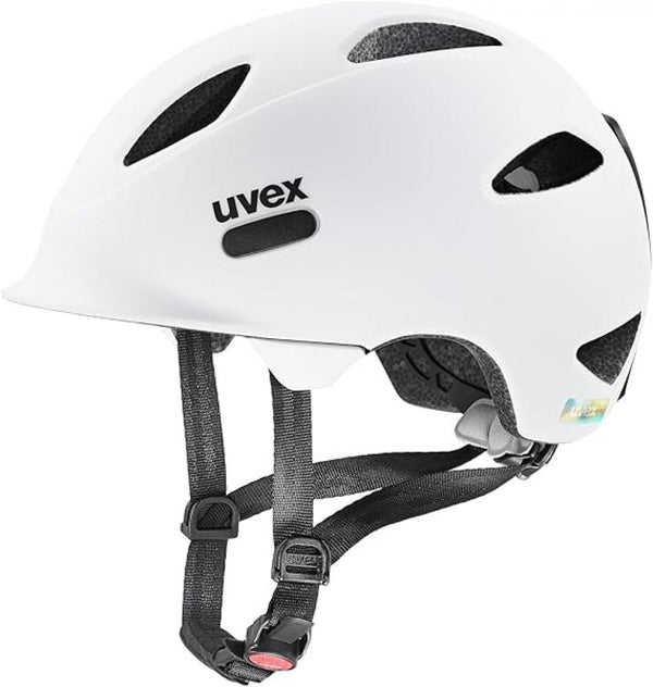 uvex oyo Kinder-Fahrradhelm white-black matt 45-50 cm - leichter Inmold-Helm mit xTRA Shield, KID PROtect, 10 Belüftungen, LED-ready