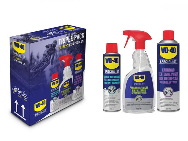 WD-40 SPECIALIST Triple Pack, Kettenspray + Fahrradreiniger + Kettenreiniger, WD-40, 49806