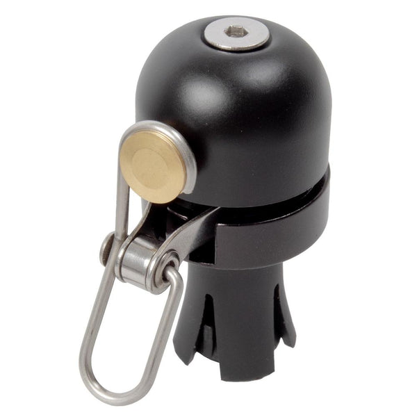 M-WAVE Bella DBX Fahrradglocke Schwarz  Messing, Ø30,5&#8239;mm, Lenkerendmontage, lauter Klang, werkzeuglos, für Dropbar-Lenker