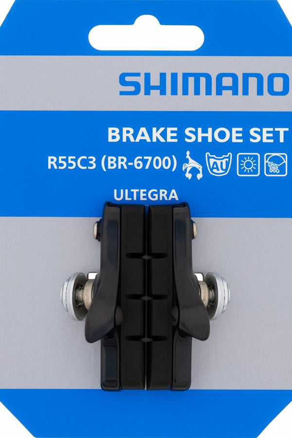 SHIMANO Bremsschuh R55C3 Cartridge BR-6700 1 Paar für Alufelge Bremsschuhe Grau