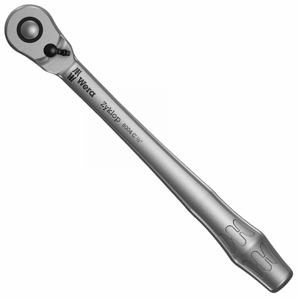 Wera 8004 C Zyklop Metal-Knarre 1/2" Umschalthebel, 72 Zähne, 5° Rückholwinkel, Chrom-Molybdän, 281mm