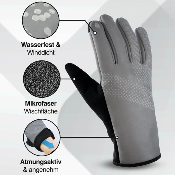 Valkental Handschuhe GloRider V2 Flex - Wasserfester Übergangshandschuh mit Grip M grau