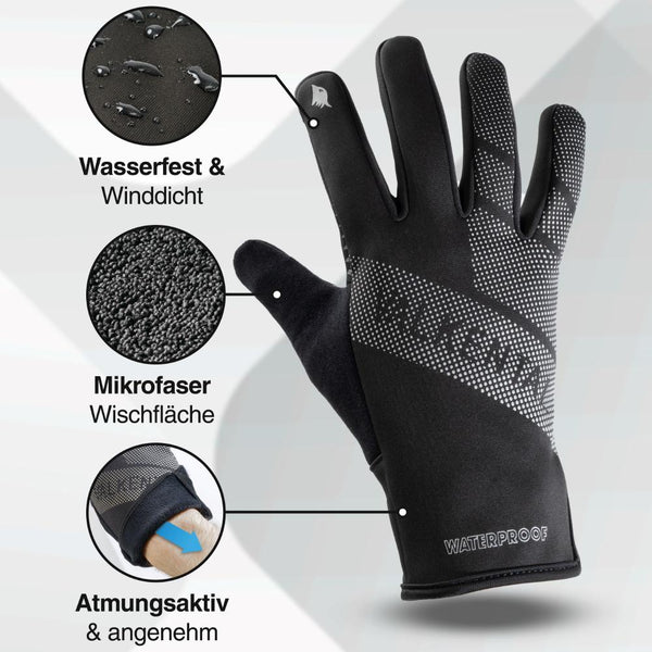 Valkental Handschuhe GloRider V2 Flex - Wasserfester Übergangshandschuh mit Grip XXL schwarz