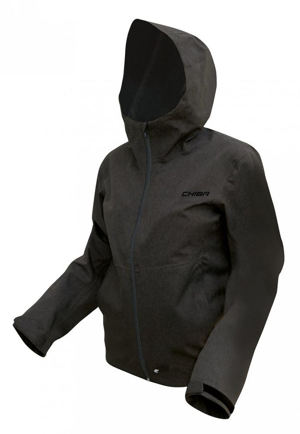 CHIBA Rainjacket Herren - wasserdicht, winddicht, atmungsaktiv, 3XL, schwarz