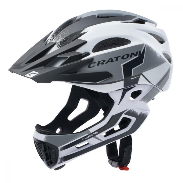 Cratoni Helm C-Maniac Pro MTB weiß schwarz matt S/M 52 bis 56cm