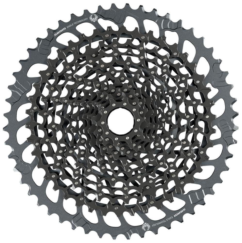 SRAM GX Eagle XG-1275 Kassette 12-fach 10-52 Zähne, FULL PIN & X-GLIDE 2, XD-Freilauf - ultraleichte 520 % Bandbreite, Stahl-Alu-Mix schwarz/lunar