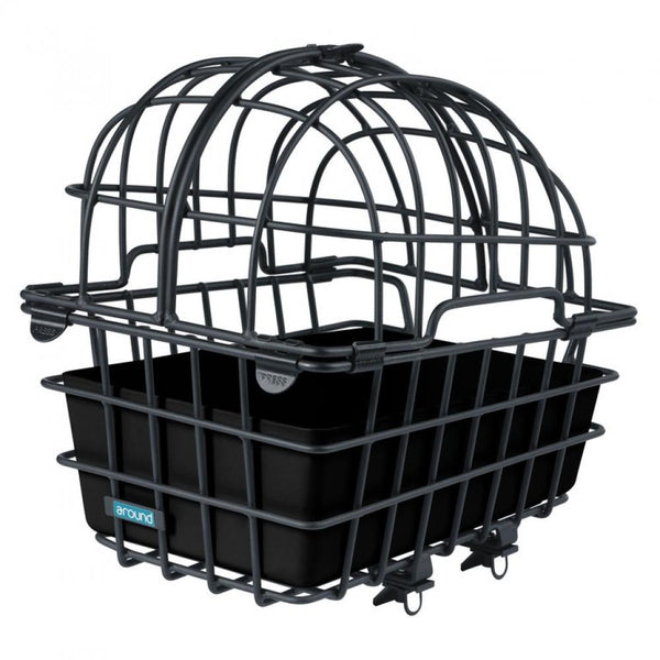 Mijnen Pieper Hinterrad-Tierfahrradkorb Luna Alu schwarz 50x36x50cm mit Fix-System