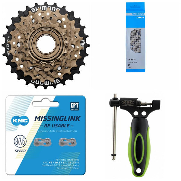 Shimano Antriebsset Freilauf-Schraubzahnkranz MFTZ500 6-fach  4-teilig