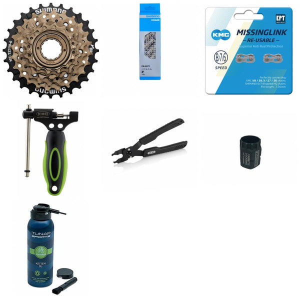 Shimano Antriebsset Freilauf-Schraubzahnkranz MFTZ500 6-fach 7-teilig