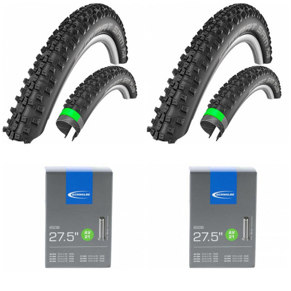 2x Schwalbe Drahtreifen SMART SAM PLUS 27.5x2.25 + 2x Schwalbe Schlauch AV21