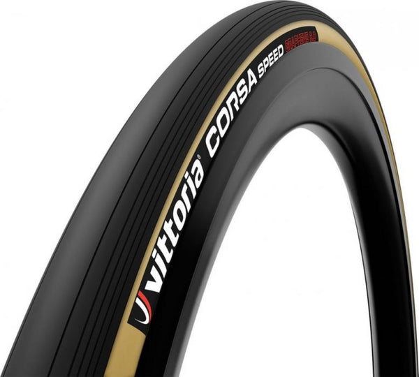 &#8203;Vittoria Corsa Speed Schlauchreifen, 28x1.00 Zoll (28x25 mm), schwarz/creme, faltbar, 320 TPI Baumwollkarkasse, Graphene 2.0 Compound