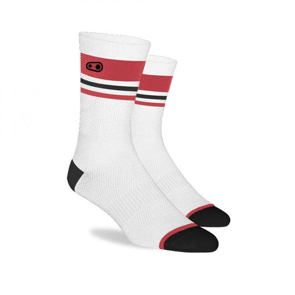 Crankbrothers Icon Socken Größe S-M 34-42 (EU) 5-9 (US) weiß rot schwarz