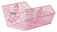 Basil Cento S Flower Fahrradkorb rosa, feinmaschiger Stahl, 36x26x18 cm, inklusive Befestigungsmaterial, ideal für Schultaschen und Einkäufe