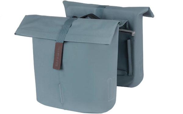 Basil Doppelpacktasche City MIK graphite blue 12x30x33cm 28 bis 32l