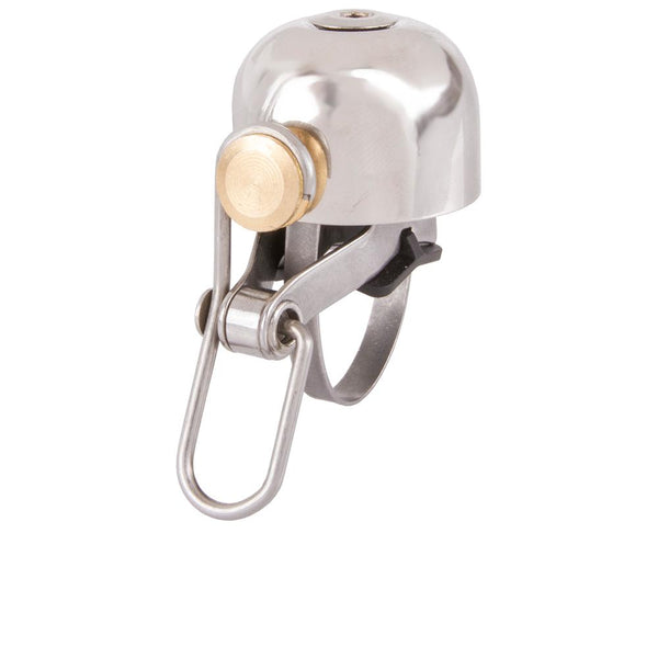 M-WAVE Bella C-Yell Mini - kompakte Fahrradklingel Ø 30 mm, Kupfer Gehäuse, passend für 22,2-40 mm Lenker